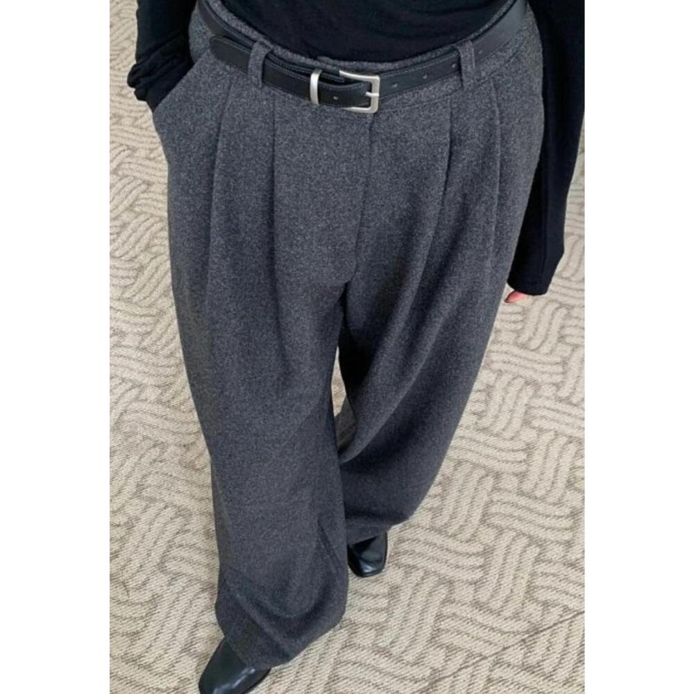 NEW COLLECTIVE tailored wide leg pants in charcoal